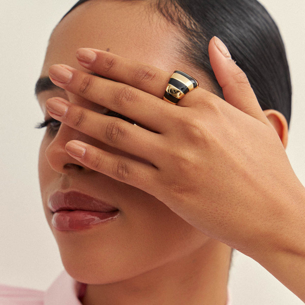 Anel Curvo Amalfi preto