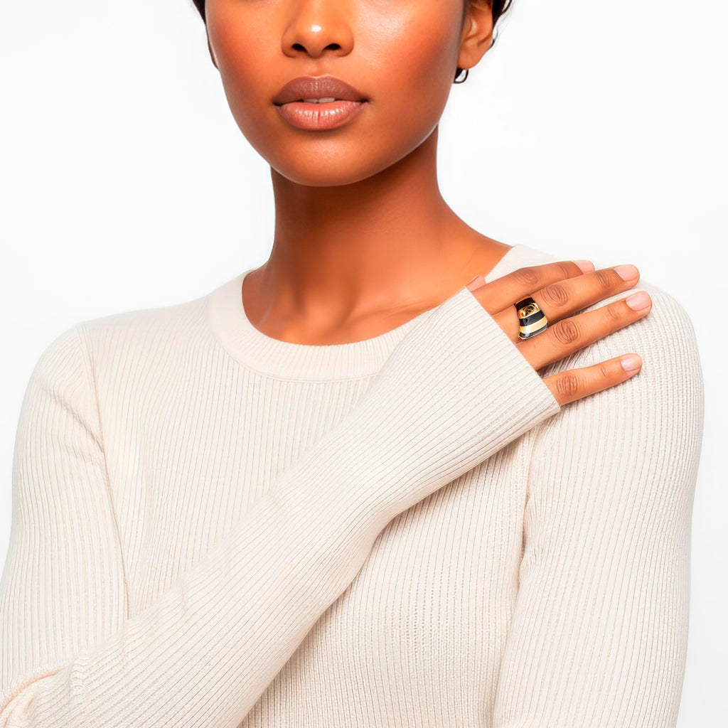 Anel Curvo Amalfi preto