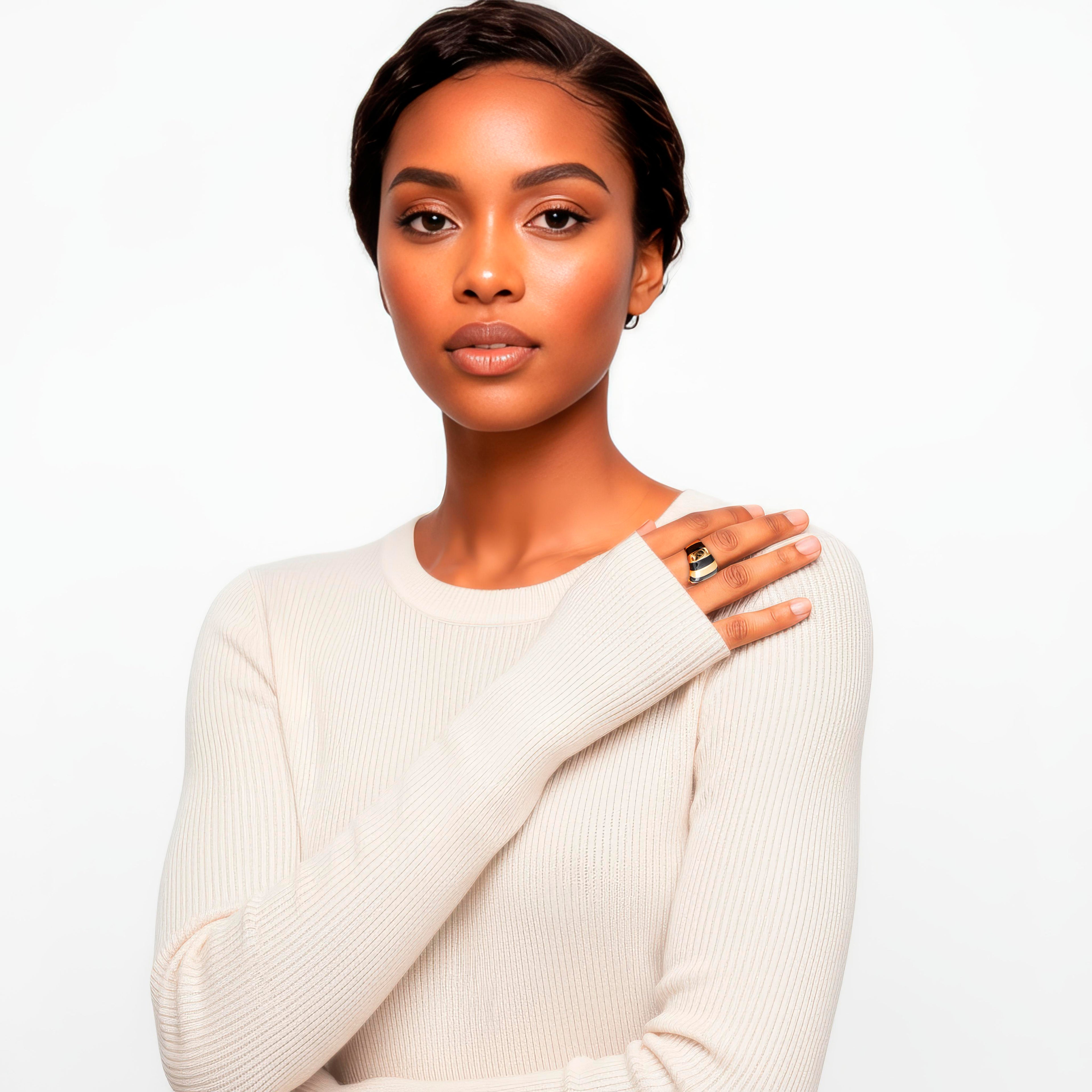 Anel Curvo Amalfi preto